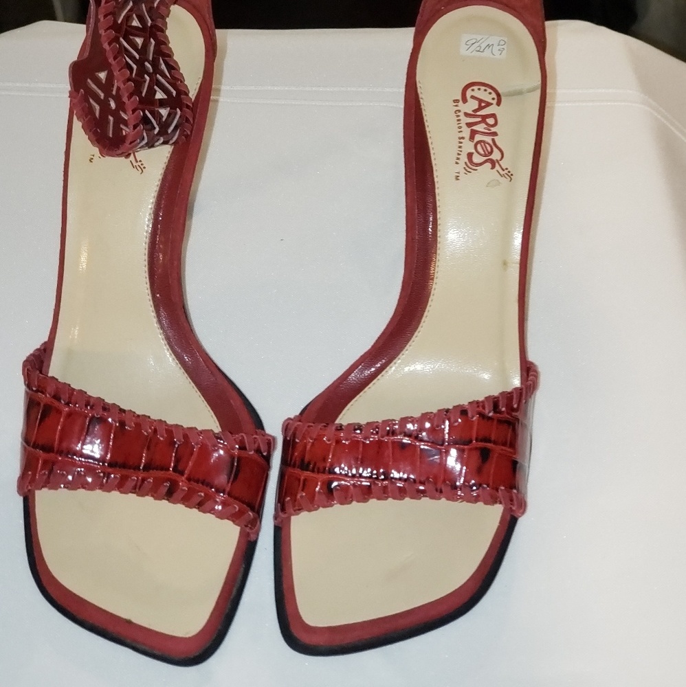 Carlos Santana leather high heel sandals